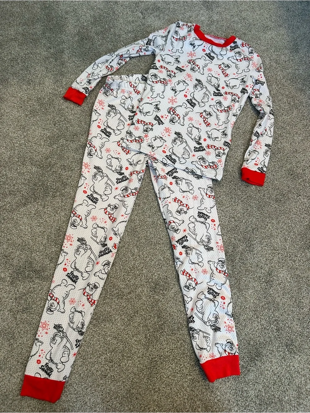 Kids Holiday peanut pajama pants and  Frosty the snowman Pajama Set Bundle